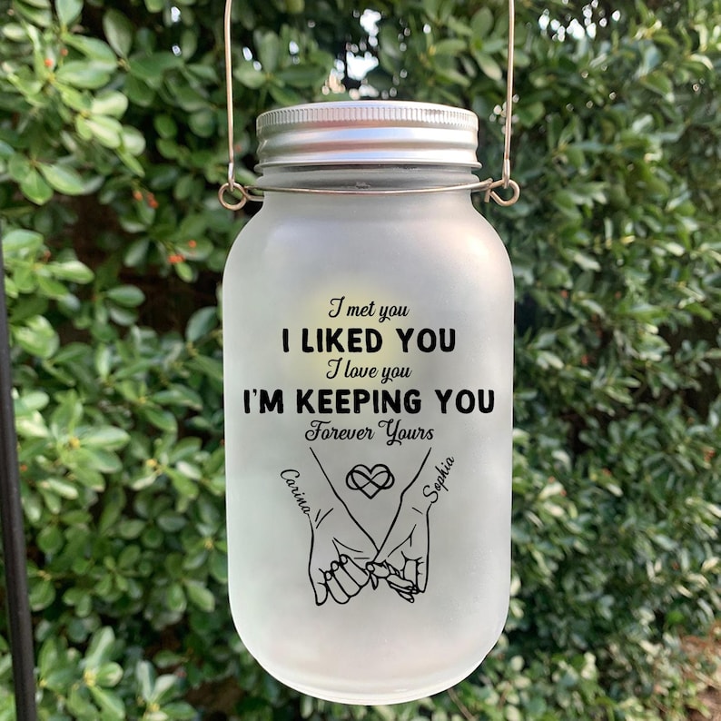 Personalized Couple Pinky Promise Light Up Jars