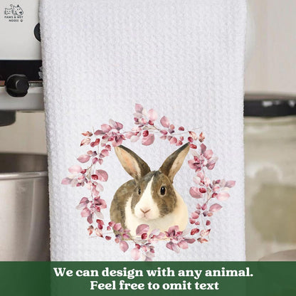 Custom Holiday Kitchen Towel Using Pet Photo With Name