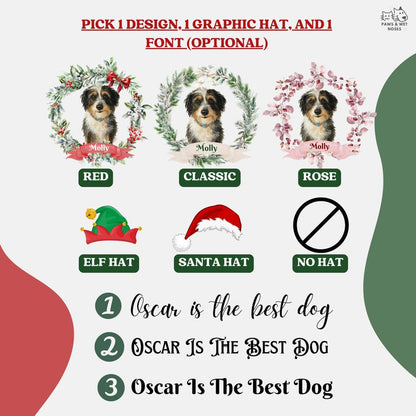 Custom Holiday Kitchen Towel Using Pet Photo With Name