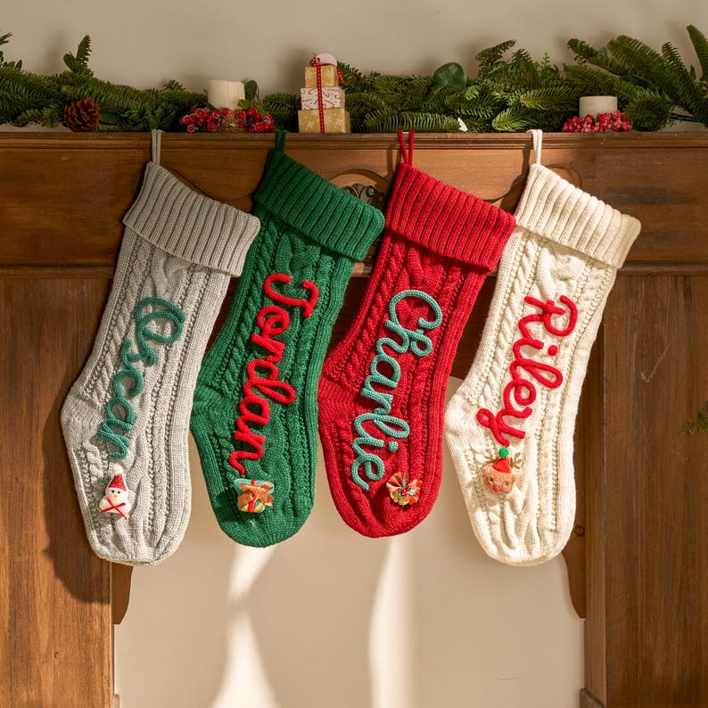 Christmas Personalized Christmas Stocking - Custom Name Knit Stocking
