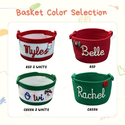 Personalized Christmas Basket: Custom Holiday Decor Gift