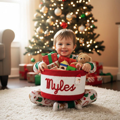 Personalized Christmas Basket: Custom Holiday Decor Gift