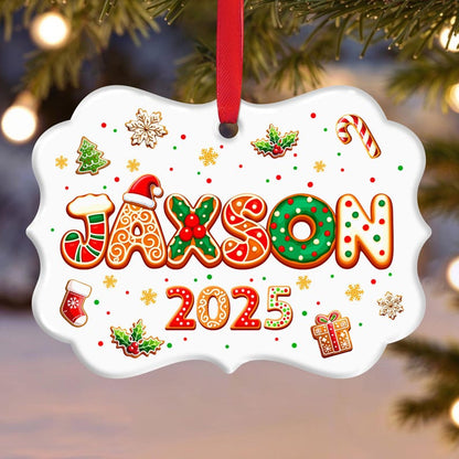 Custom Gingerbread Alphabet Name Christmas Ornament 2025