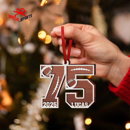 Custom Football American Ornament, Football Number Christmas Gift