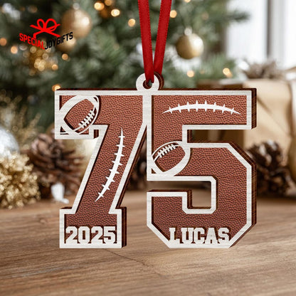 Custom Football American Ornament, Football Number Christmas Gift