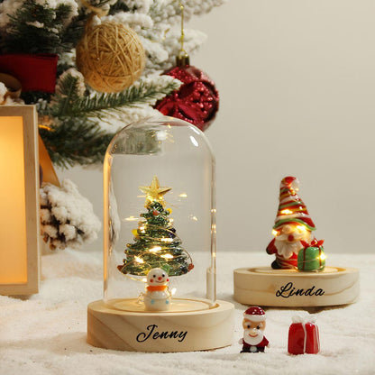 Personalized Glass Christmas Tree with LED Lights