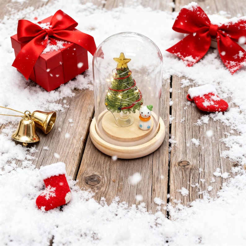 Personalized Glass Christmas Tree with LED Lights