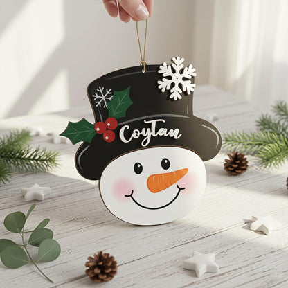 Personalized Snowman Family Ornament, Grandma Grandpa & Grandkids Christmas
