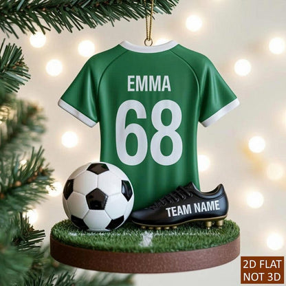 Personalized Soccer Sport Christmas Tree Ornament for Kids