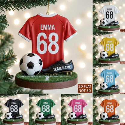 Personalized Soccer Sport Christmas Tree Ornament for Kids
