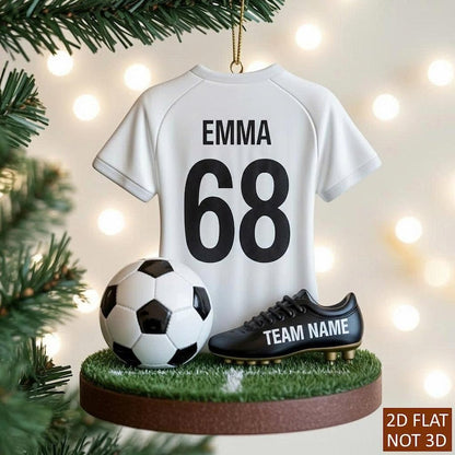Personalized Soccer Sport Christmas Tree Ornament for Kids