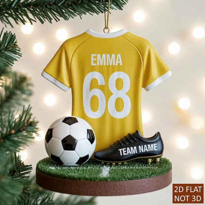 Personalized Soccer Sport Christmas Tree Ornament for Kids