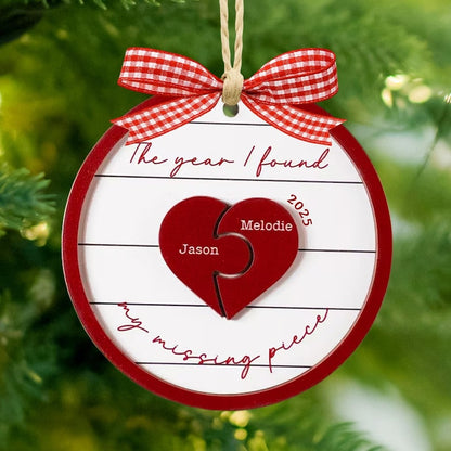 The Year I Found My Missing Piece, Custom Couple Christmas 2025 Ornament