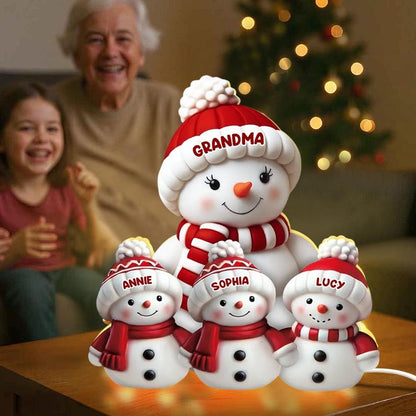 Personalized Snowman Family Christmas Light Box