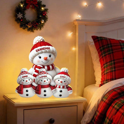 Personalized Snowman Family Christmas Light Box