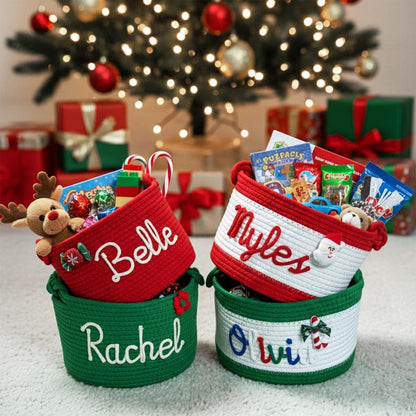 Personalized Christmas Basket: Custom Holiday Decor Gift
