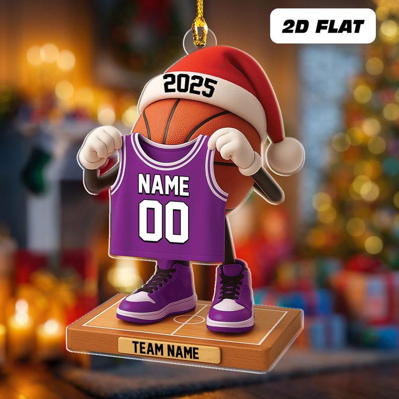 Personalized Basketball Jersey Christmas Ornament Custom Name Basketball Player