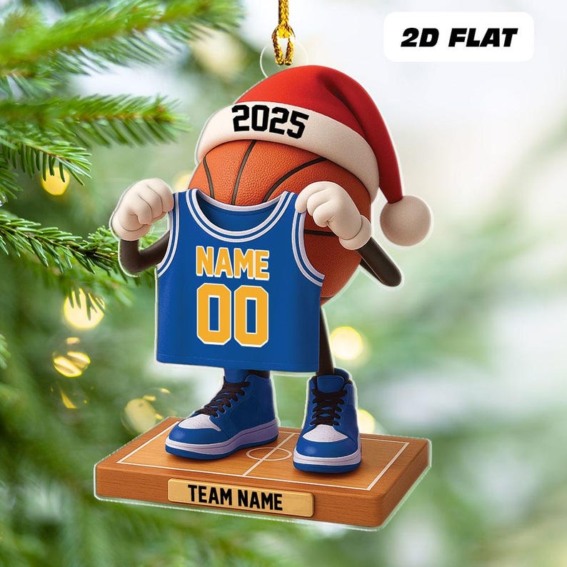 Personalized Basketball Jersey Christmas Ornament Custom Name Basketball Player