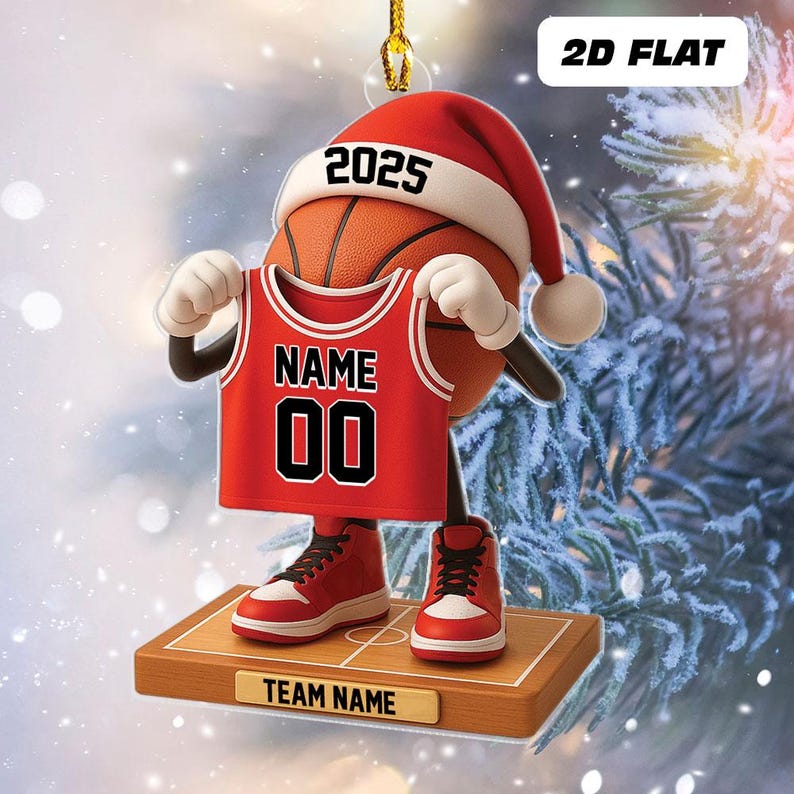 Personalized Basketball Jersey Christmas Ornament Custom Name Basketball Player