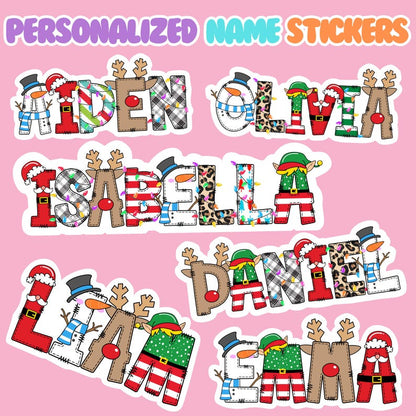 Christmas Name Sticker us, Christmas Personalized Name Sticker