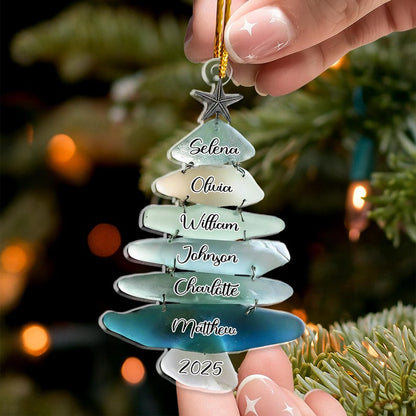2D Flat Personalized Family Tree Ornament