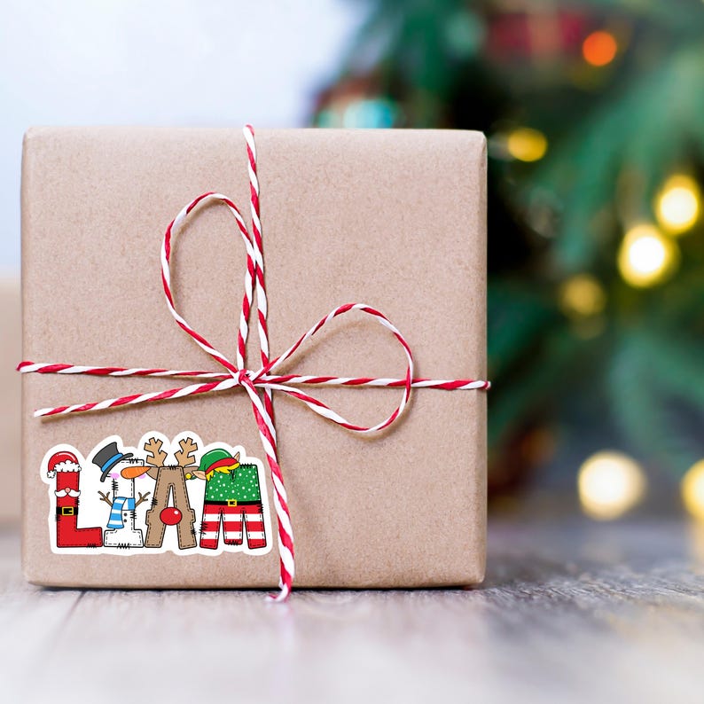 Christmas Name Sticker us, Christmas Personalized Name Sticker