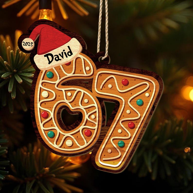 Custom Six Seven Ornament, Teen Slang Ornament
