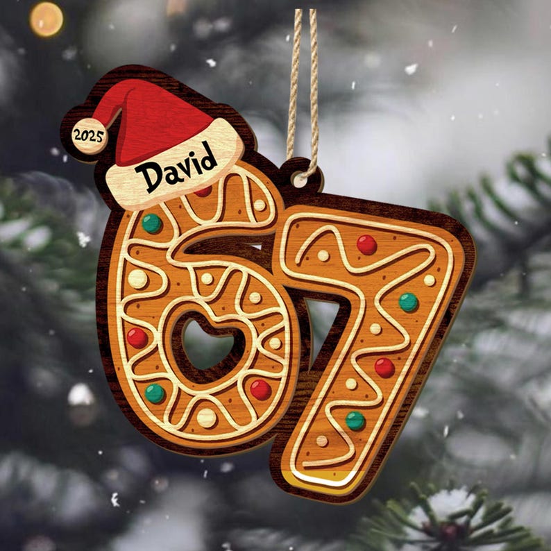 Custom Six Seven Ornament, Teen Slang Ornament
