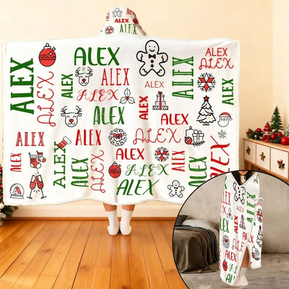 Personalized Volleyball Blanket Hoodie with Custom Name and Number