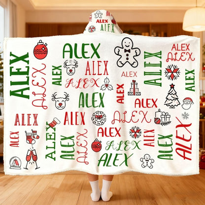 Personalized Volleyball Blanket Hoodie with Custom Name and Number