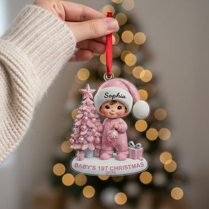 Baby's First Christmas Ornament, Personalized Newborn Christmas Ornament