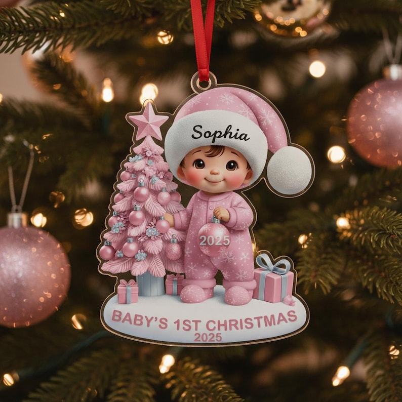 Baby's First Christmas Ornament, Personalized Newborn Christmas Ornament