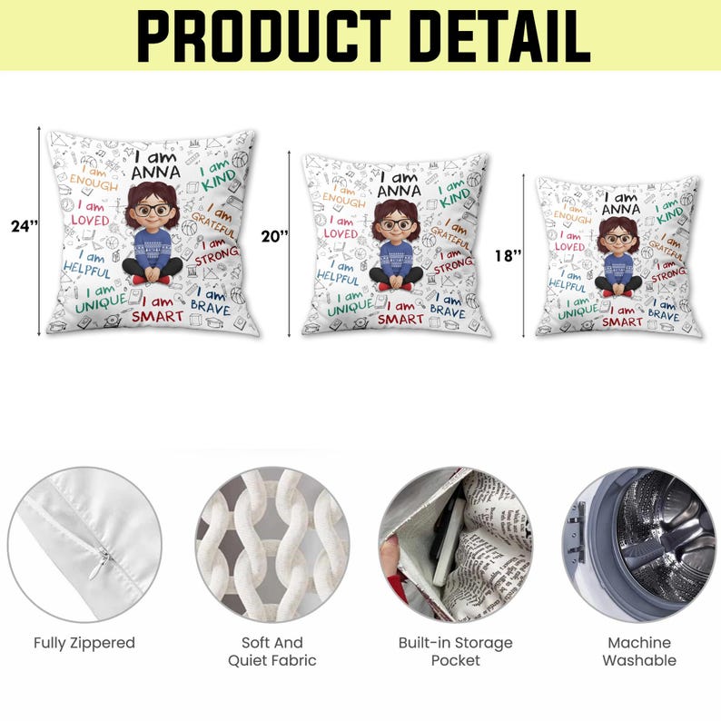 Personalized Kids Affirmation Pillow: Custom Name