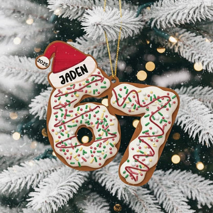 Custom Six Seven Ornament, Teen Slang Funny Tree Decor