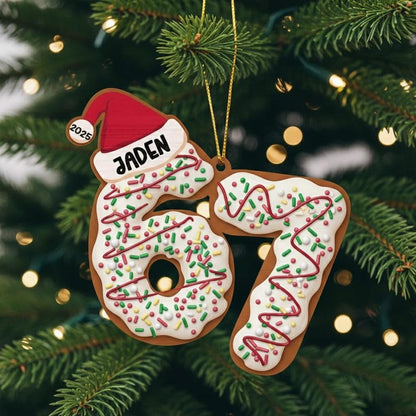 Custom Six Seven Ornament, Teen Slang Funny Tree Decor