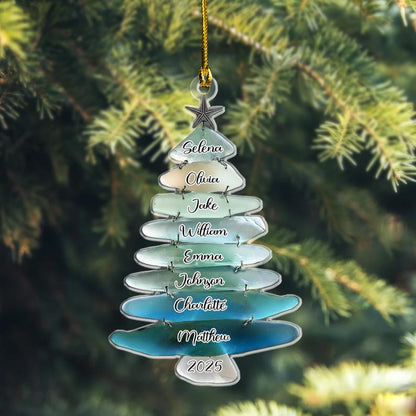 2D Flat Personalized Family Tree Ornament