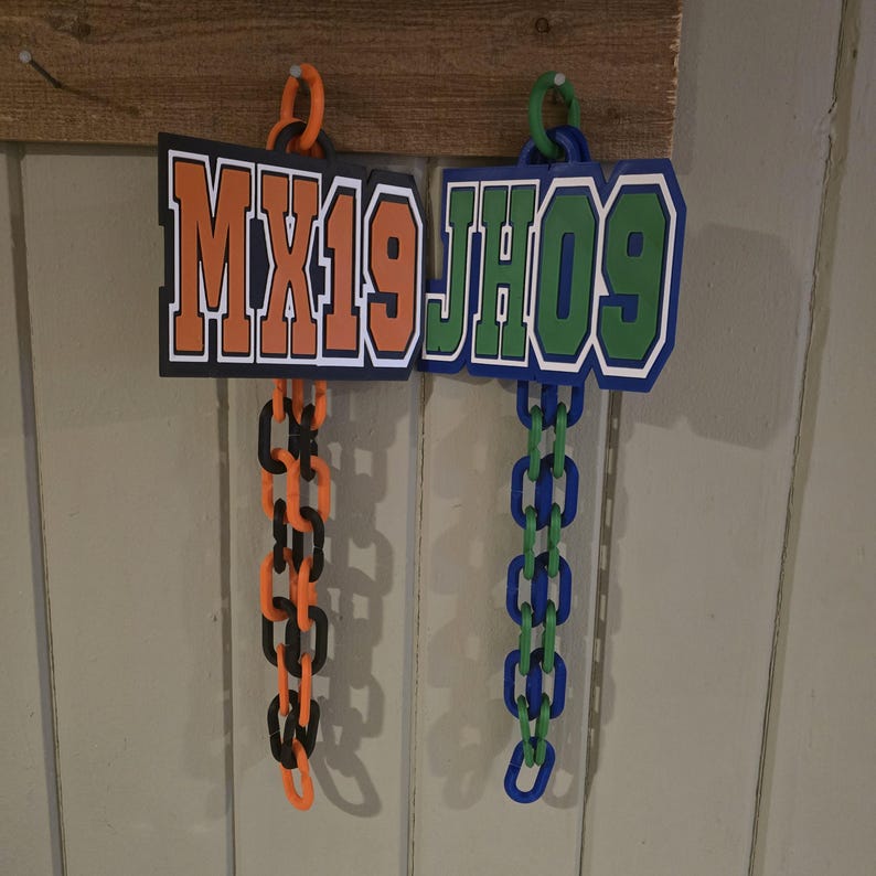 Custom 3D Jersey Number Chain