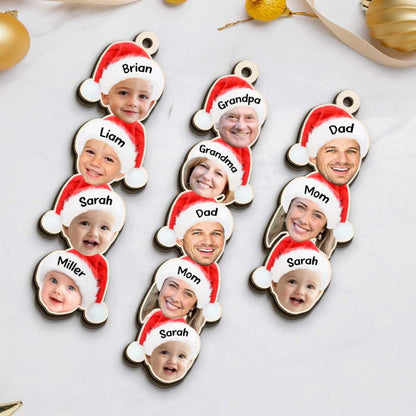 Custom Photo Funny Face Family Ornament, Acrylic Christmas Ornament