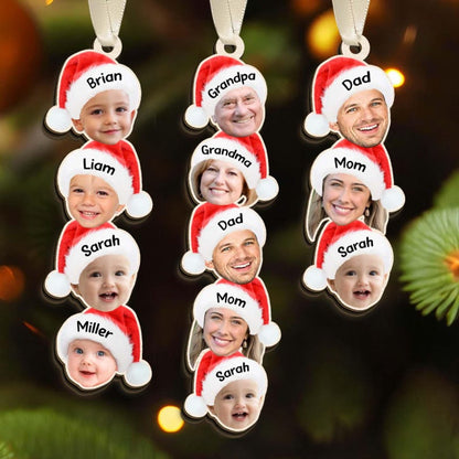 Custom Photo Funny Face Family Ornament, Acrylic Christmas Ornament