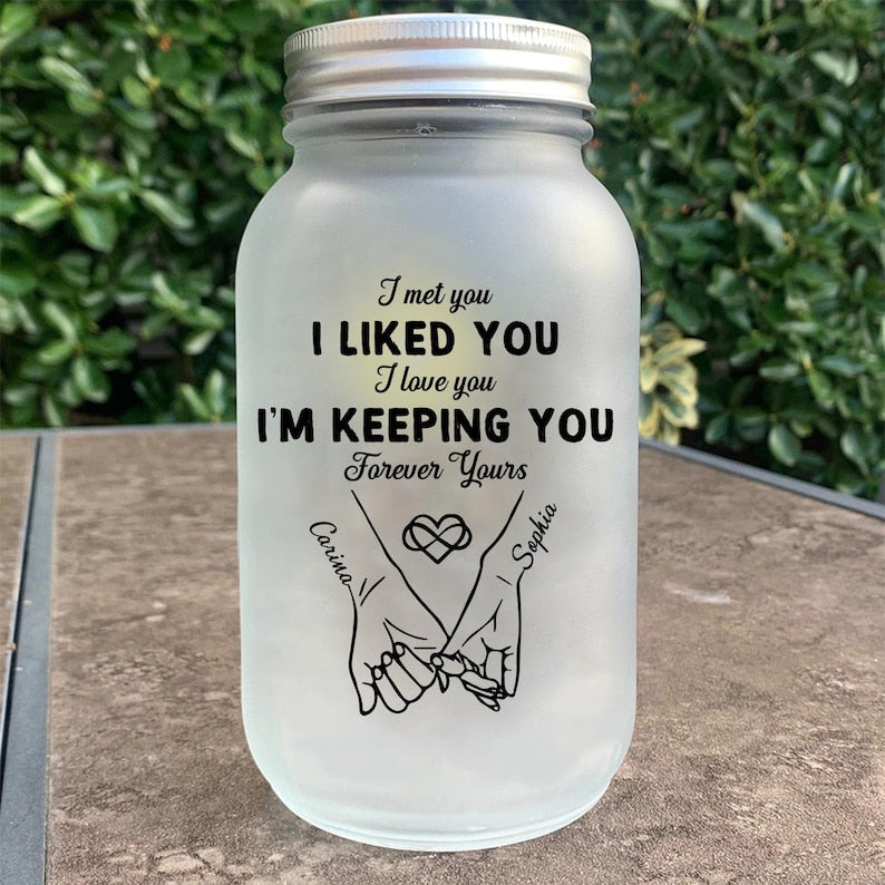 Personalized Couple Pinky Promise Light Up Jars