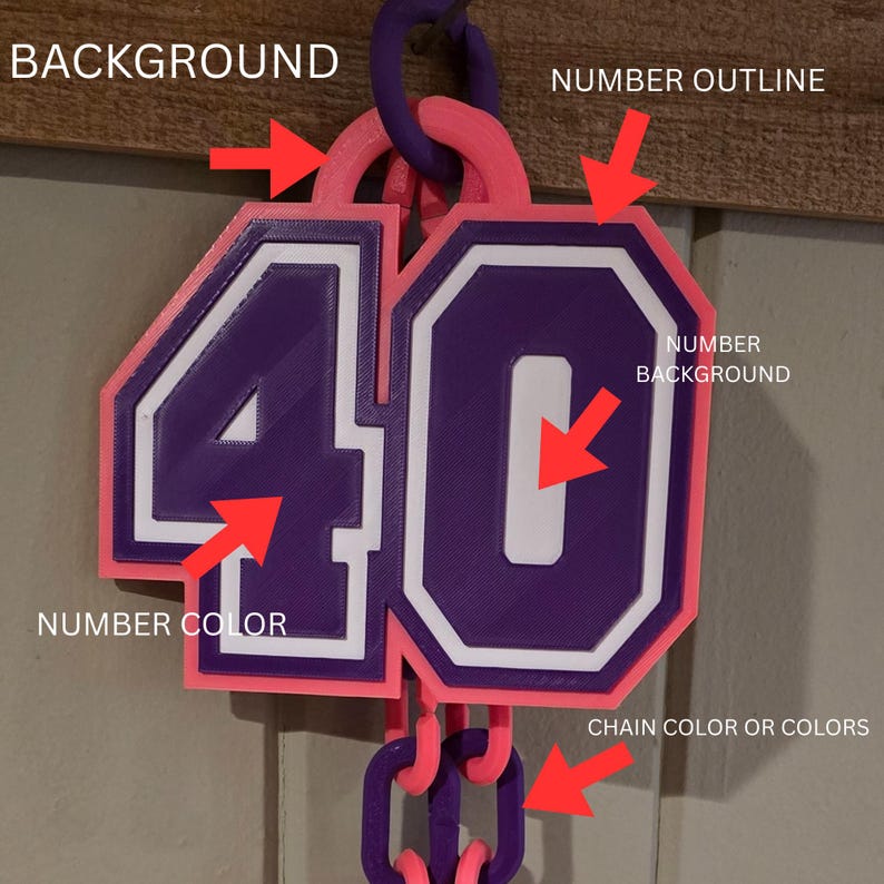 Custom 3D Jersey Number Chain