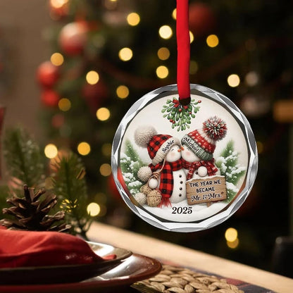 Custom First Christmas Ornament, Newlywed Wedding Gifts, Personalized First Christmas Keepsake