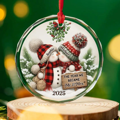 Custom First Christmas Ornament, Newlywed Wedding Gifts, Personalized First Christmas Keepsake