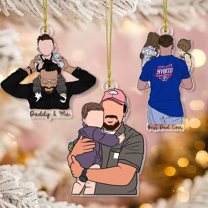 Personalized Dad Photo Magnet, Custom Portrait From Photo Magnet,