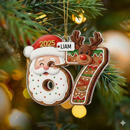 Six Seven Christmas Acrylic Ornament, Teen Slang Ornament