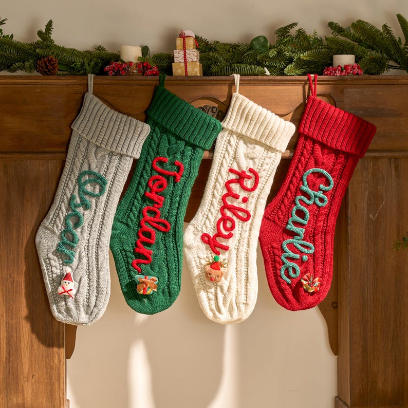 Christmas Personalized Christmas Stocking - Custom Name Knit Stocking