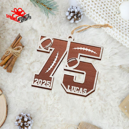 Custom Football American Ornament, Football Number Christmas Gift