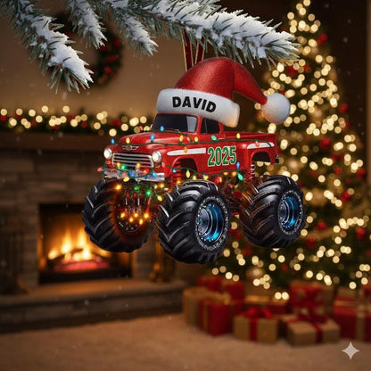 Personalized Monster Truck Christmas Ornament, Truck Ornament