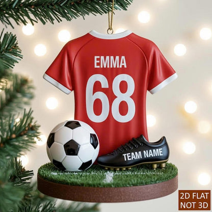 Personalized Soccer Sport Christmas Tree Ornament for Kids