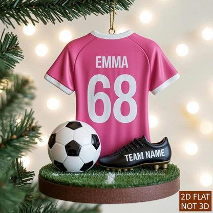 Personalized Soccer Sport Christmas Tree Ornament for Kids